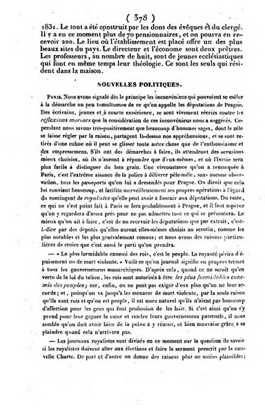 L'ami de la religion journal et revue ecclesiastique, politique et litteraire