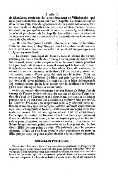 L'ami de la religion journal et revue ecclesiastique, politique et litteraire