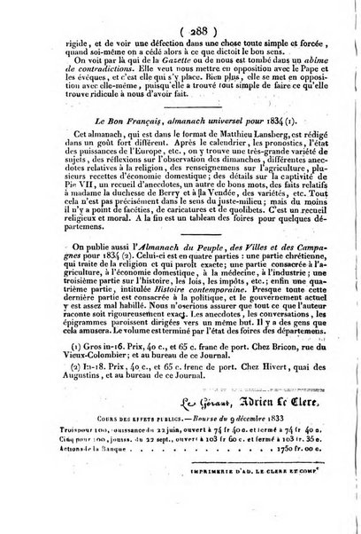 L'ami de la religion journal et revue ecclesiastique, politique et litteraire