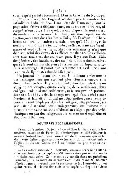 L'ami de la religion journal et revue ecclesiastique, politique et litteraire