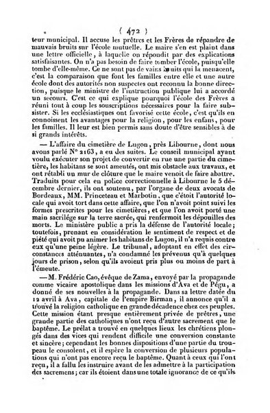 L'ami de la religion journal et revue ecclesiastique, politique et litteraire