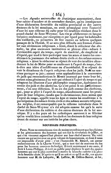 L'ami de la religion journal et revue ecclesiastique, politique et litteraire