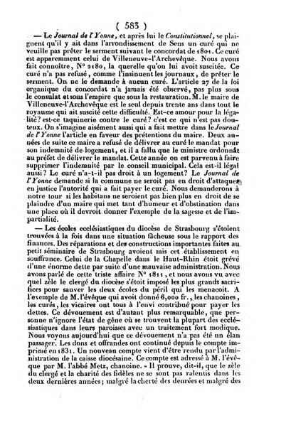 L'ami de la religion journal et revue ecclesiastique, politique et litteraire