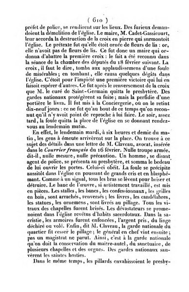 L'ami de la religion journal et revue ecclesiastique, politique et litteraire