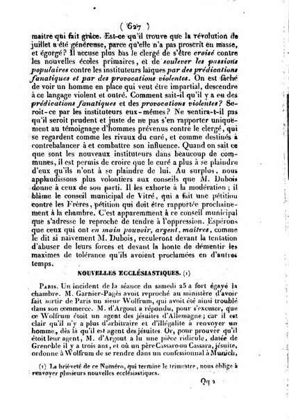 L'ami de la religion journal et revue ecclesiastique, politique et litteraire