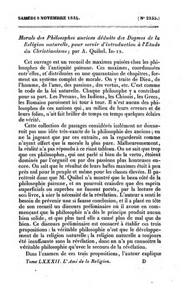 L'ami de la religion journal et revue ecclesiastique, politique et litteraire