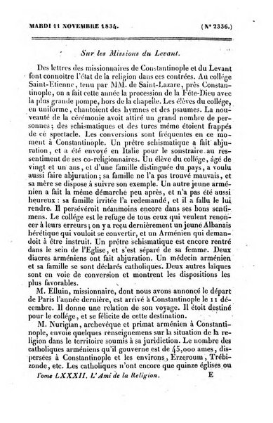 L'ami de la religion journal et revue ecclesiastique, politique et litteraire