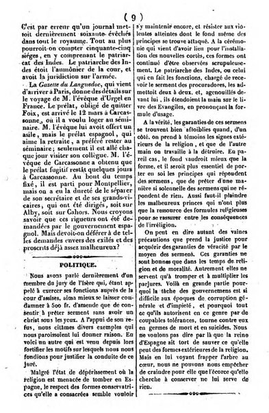 L'ami de la religion journal et revue ecclesiastique, politique et litteraire