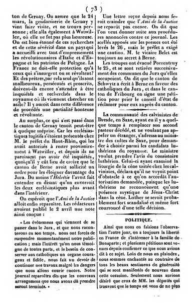 L'ami de la religion journal et revue ecclesiastique, politique et litteraire