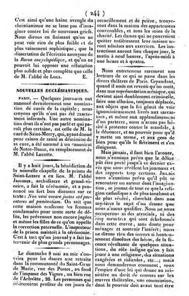 L'ami de la religion journal et revue ecclesiastique, politique et litteraire