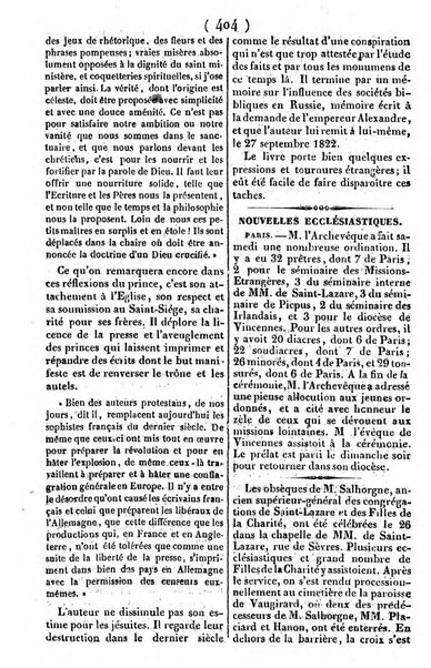 L'ami de la religion journal et revue ecclesiastique, politique et litteraire