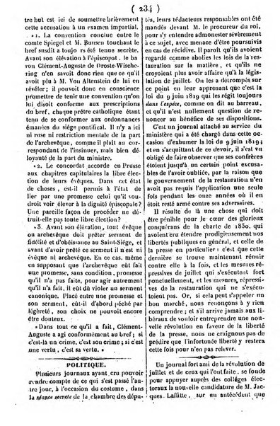 L'ami de la religion journal et revue ecclesiastique, politique et litteraire