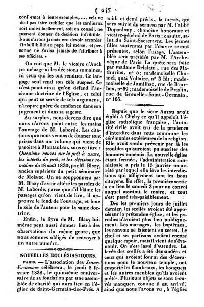 L'ami de la religion journal et revue ecclesiastique, politique et litteraire