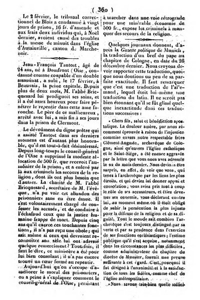 L'ami de la religion journal et revue ecclesiastique, politique et litteraire