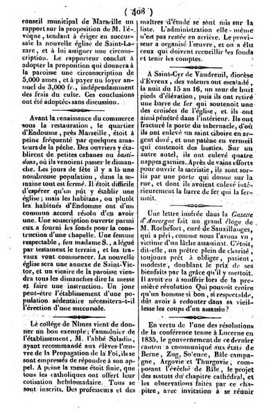 L'ami de la religion journal et revue ecclesiastique, politique et litteraire