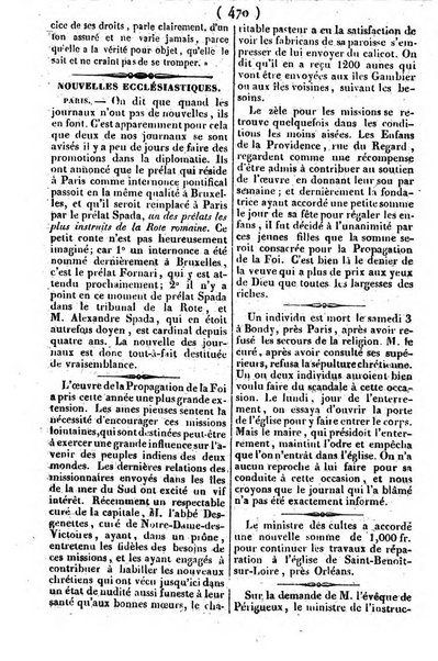 L'ami de la religion journal et revue ecclesiastique, politique et litteraire