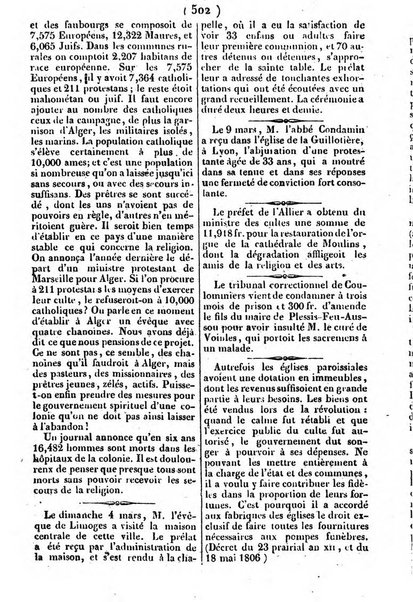 L'ami de la religion journal et revue ecclesiastique, politique et litteraire