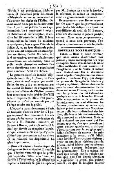 L'ami de la religion journal et revue ecclesiastique, politique et litteraire