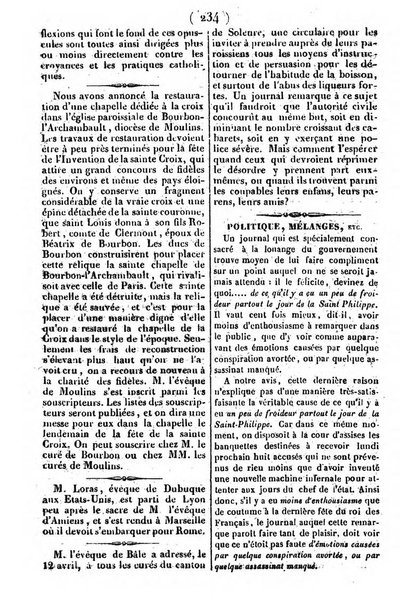 L'ami de la religion journal et revue ecclesiastique, politique et litteraire