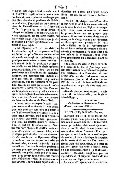 L'ami de la religion journal et revue ecclesiastique, politique et litteraire