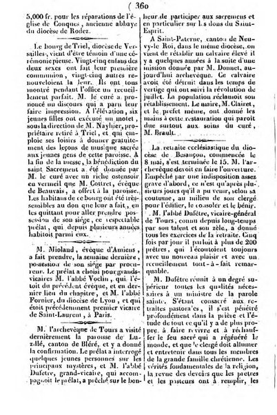 L'ami de la religion journal et revue ecclesiastique, politique et litteraire