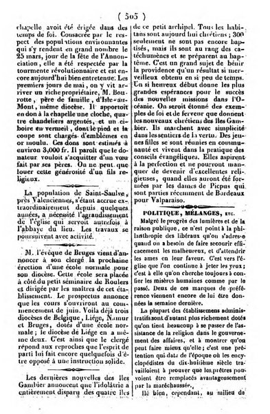 L'ami de la religion journal et revue ecclesiastique, politique et litteraire