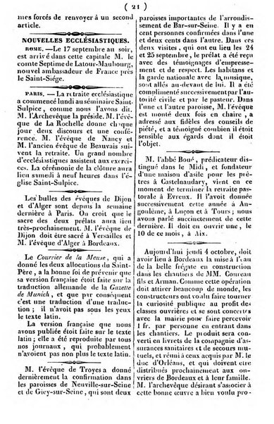 L'ami de la religion journal et revue ecclesiastique, politique et litteraire