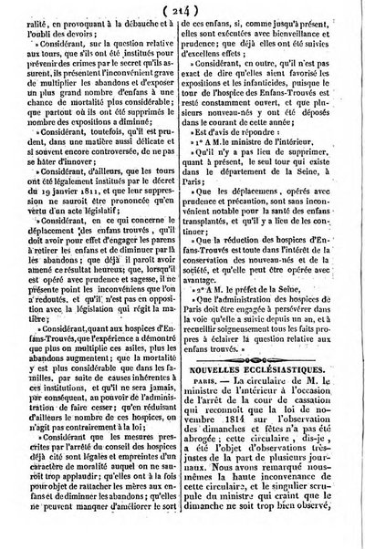 L'ami de la religion journal et revue ecclesiastique, politique et litteraire