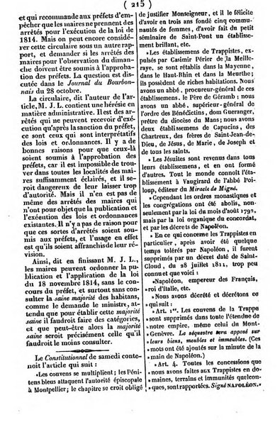 L'ami de la religion journal et revue ecclesiastique, politique et litteraire