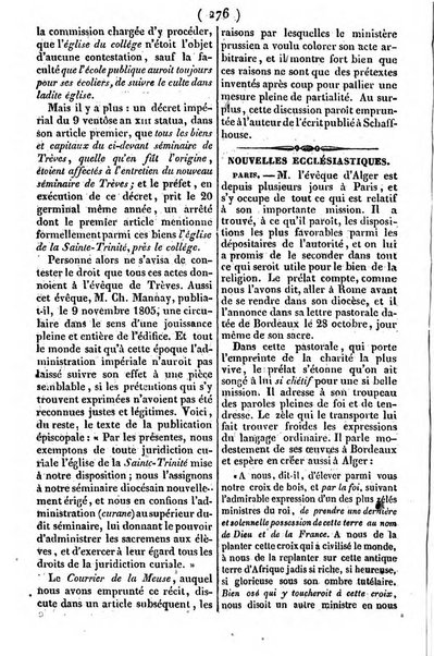 L'ami de la religion journal et revue ecclesiastique, politique et litteraire