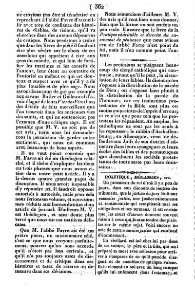 L'ami de la religion journal et revue ecclesiastique, politique et litteraire