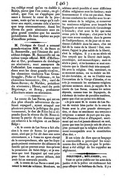 L'ami de la religion journal et revue ecclesiastique, politique et litteraire