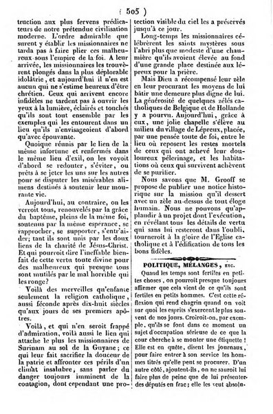 L'ami de la religion journal et revue ecclesiastique, politique et litteraire