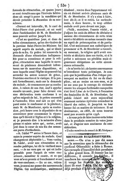 L'ami de la religion journal et revue ecclesiastique, politique et litteraire