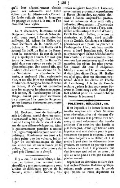 L'ami de la religion journal et revue ecclesiastique, politique et litteraire