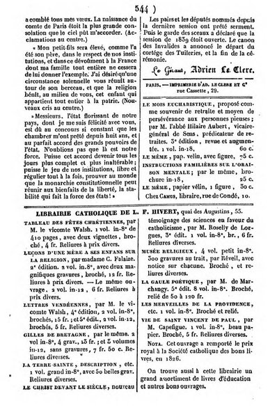 L'ami de la religion journal et revue ecclesiastique, politique et litteraire