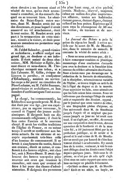 L'ami de la religion journal et revue ecclesiastique, politique et litteraire