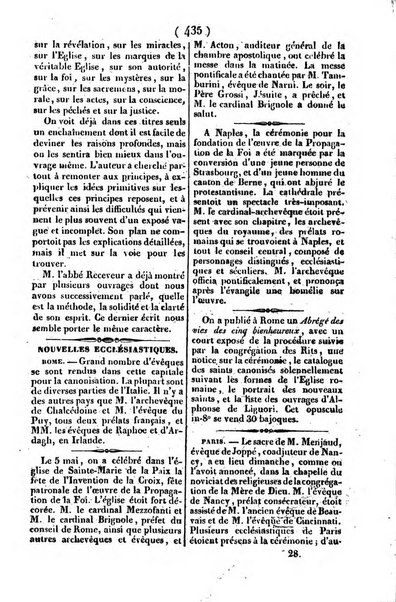 L'ami de la religion journal et revue ecclesiastique, politique et litteraire