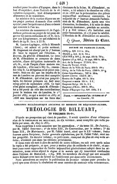 L'ami de la religion journal et revue ecclesiastique, politique et litteraire