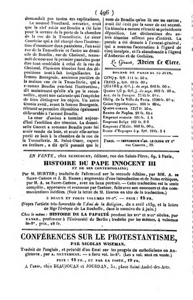 L'ami de la religion journal et revue ecclesiastique, politique et litteraire