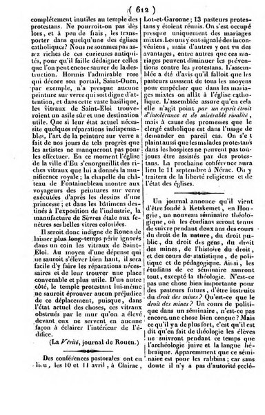 L'ami de la religion journal et revue ecclesiastique, politique et litteraire