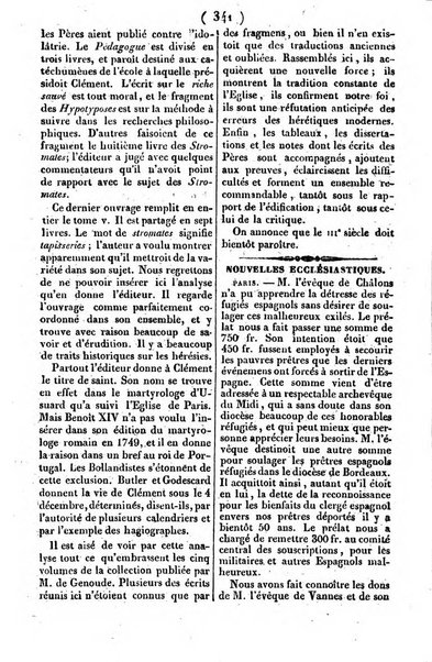 L'ami de la religion journal et revue ecclesiastique, politique et litteraire