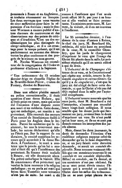 L'ami de la religion journal et revue ecclesiastique, politique et litteraire