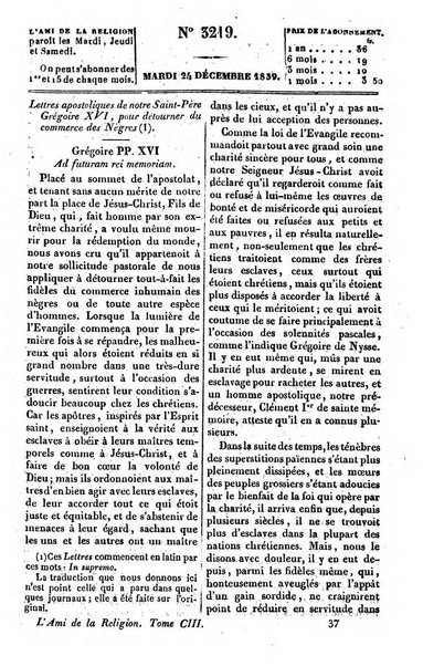 L'ami de la religion journal et revue ecclesiastique, politique et litteraire