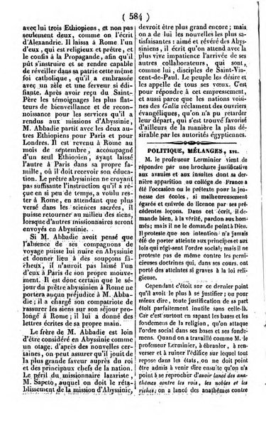 L'ami de la religion journal et revue ecclesiastique, politique et litteraire