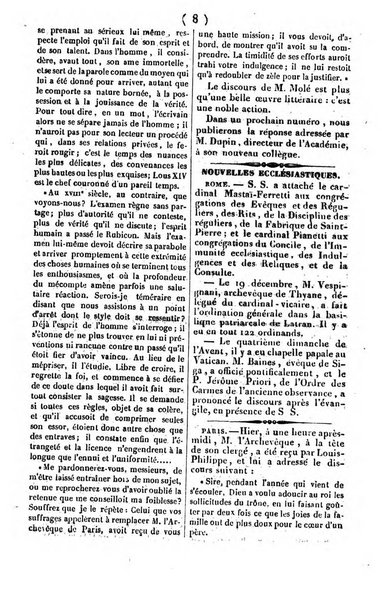 L'ami de la religion journal et revue ecclesiastique, politique et litteraire