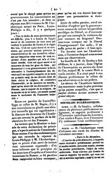 L'ami de la religion journal et revue ecclesiastique, politique et litteraire