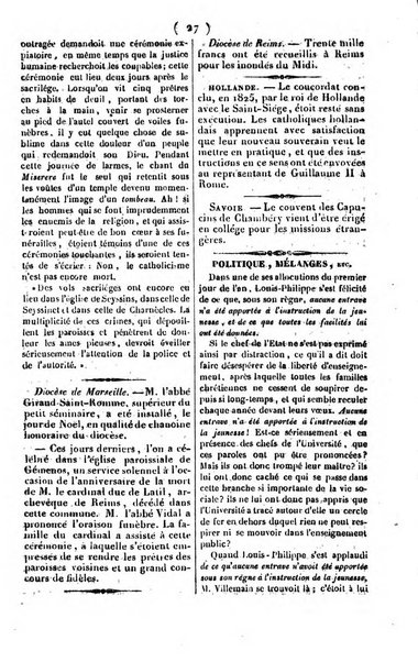 L'ami de la religion journal et revue ecclesiastique, politique et litteraire