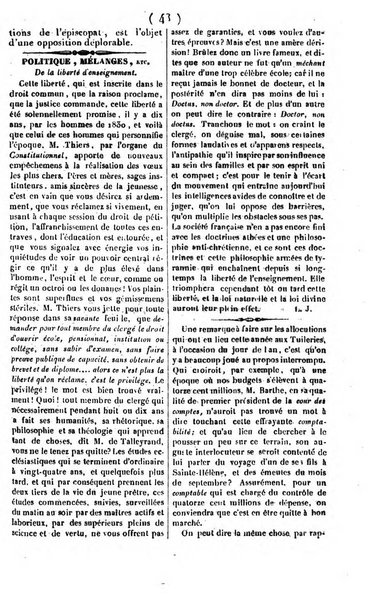 L'ami de la religion journal et revue ecclesiastique, politique et litteraire