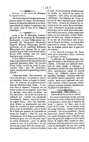 L'ami de la religion journal et revue ecclesiastique, politique et litteraire